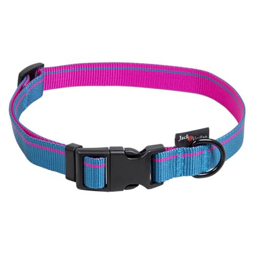 JACK AND VANILLA, Stilvolles Hundehalsband, verstellbar, langlebig und sicher, Leuchtend Blaue Farbe, Größe XL 20 mm, Länge 39–65 cm, ideal für Komfort und Stil, Streifenmuster JACK AND VANILLA, Stilvolles Hundehalsband, verstellbar, langlebig und sicher, Leuchtend Blaue Farbe, Größe XL 20 mm, Länge 39–65 cm, ideal für Komfort und Stil, Streifenmuster von JACK AND VANILLA