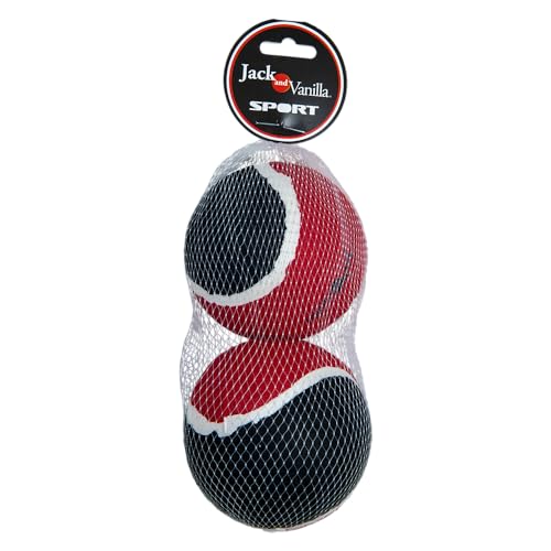 JACK AND VANILLA, Tennis, Hundespielzeug, Tennisball, 2er-Set, widerstandsfähig, Größe 10 cm, Balboa-Modell, schädigt die Zähne Nicht, für draußen, am Strand, für alle Hunderassen von JACK AND VANILLA