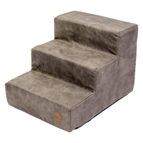 JACK AND VANILLA, Tierleiter in modernem Design, robust und rutschfest, ideal für kleine und mittelgroße Tiere, Maße 45 x 60 x 40 cm, Steinfarbe, edles Modell von JACK AND VANILLA