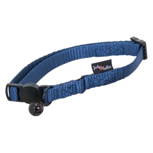 JACK AND VANILLA, Verstellbares Nylonhalsband für Kätzchen, bequem und sicher, attraktive Blaue Farbe, verstellbare Größe von 17 bis 24 cm, ideal für Jungtiere, Nylonmodell von JACK AND VANILLA