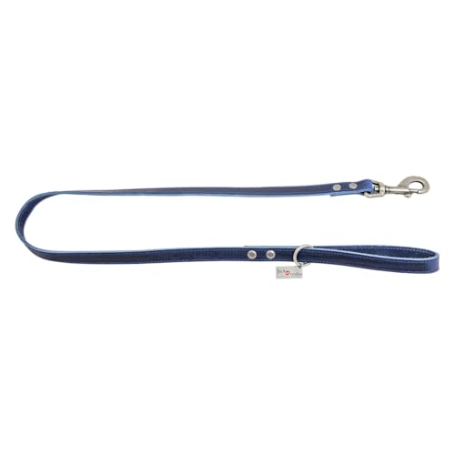 JACK AND VANILLA, Vintage-resistente Nylonleine für Hunde, Länge 100 cm, Breite 20 mm, Blaue Farbe, Elegantes und bequemes Design für tägliche Spaziergänge, Vintage-Modell von JACK AND VANILLA
