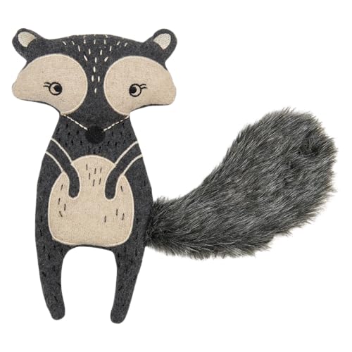 JACK AND VANILLA, Waschbär-Plüschtier 30 cm für Hunde und Katzen, weiche Textur, REGT den Jagdinstinkt an, leicht zu reinigen, leuchtende Farbe von JACK AND VANILLA