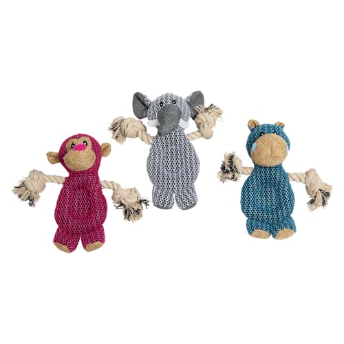 JACK AND VANILLA, Weiches Plüschtier in Form eines Elefanten, eines Nilpferdaffen für Hunde und Katzen, ideal zum Kuscheln und Spielen, 18 cm, leuchtende Farben, für alle Rassen JACK AND VANILLA, Weiches Plüschtier in Form eines Elefanten, eines Nilpferdaffen für Hunde und Katzen, ideal zum Kuscheln und Spielen, 18 cm, leuchtende Farben, für alle Rassen von JACK AND VANILLA