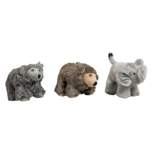 JACK AND VANILLA, Weiche Plüschtiere für Hunde und Katzen, Bären-, Grizzly- und Elefantenform, 18 cm, ungiftig, ideal zum Spielen und Kuscheln, farblich Sortiert von JACK AND VANILLA