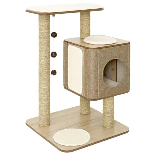Jack & Vanilla – Kratzbaum für Zuhause, braun, 56 x 56 x 86 cm Jack & Vanilla – Kratzbaum für Zuhause, braun, 56 x 56 x 86 cm von JACK AND VANILLA