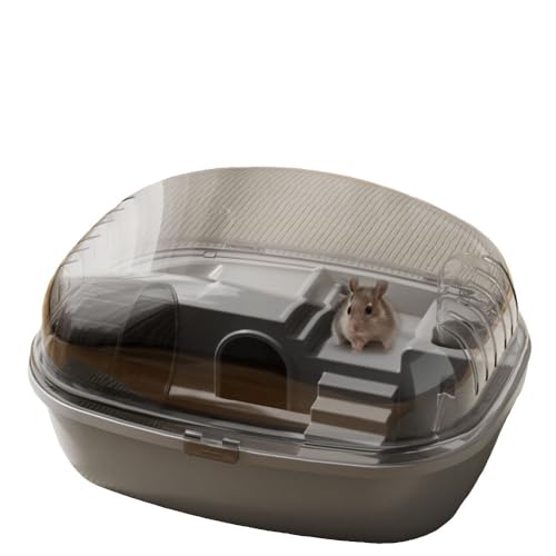 Hamsterkäfig aus Acryl – Luxus-Villa mit Laufrad, transparentes Nagetier-Gehege mit Belüftung, großes Zuhause für Hamster, Mäuse & Kleintiere (Grau) von JACKANNA