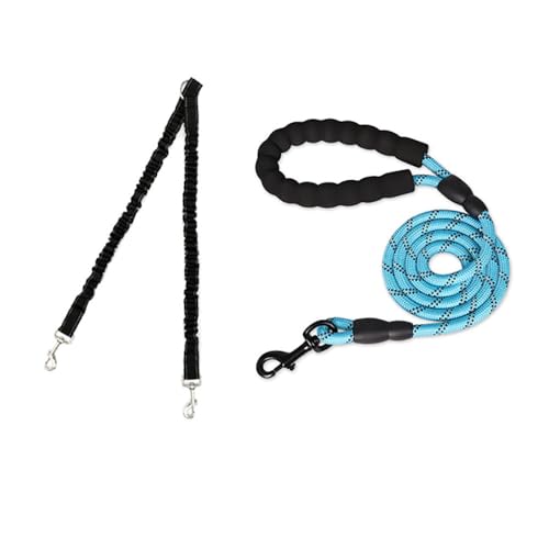 Hundeleine EIN Schlepptau Zwei Multi Hund elastische Haustier Doppelkopf Leine Hund zu Fuß Leine für 2 Hunde mit Traktion (Satz 2) von JACKANNA