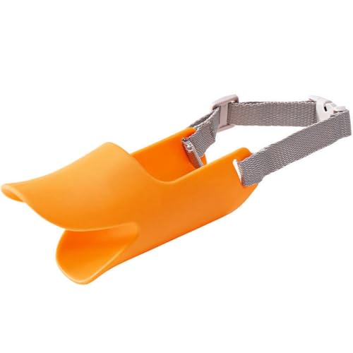 Maulkorb Mittlere and Kleine Hunde Anti-Bite Entenschnabel Form Hund Maulkorb Abdeckung, Weiche Silikon Maulkorb Abdeckung mit verstellbaren Riemen, Fressschutz Hund (Orange) von JACKANNA