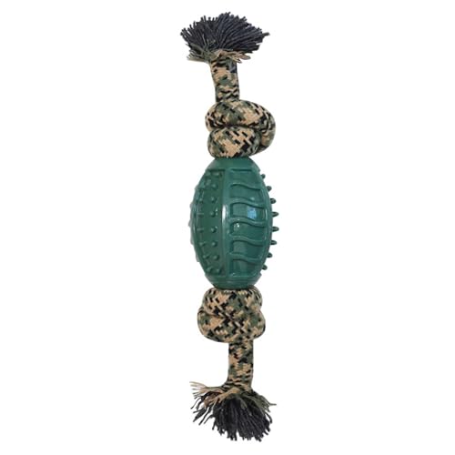 JACKANNA Camouflage kauen Seil Beißball Hundespielzeug für Bully chewers, Camouflage Baumwolle Seil Hund Tauziehen Spielzeug, Hund kauen Spielzeug mit Gummi Beißball (Latex-Bowlingkugel) von JACKANNA