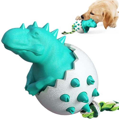 JACKANNA Dinosaurier Modell Hund Zähne Schleifer kauen Haustier liefert Hund Zahnbürste kauen leistungsstarke Zahnspielzeug (Blauer See) von JACKANNA