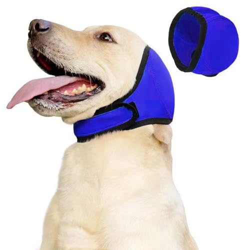 JACKANNA Gehörschutz Hund, Verstellbar Ohrenschutz Schwimmen zum Schwimmen, Hundecap,Ohrenschutz Hund für kleine, mittelgroße (Blau, S Pier Umfang 25-38 empfohlenes Gewicht 15-35 Jin) von JACKANNA