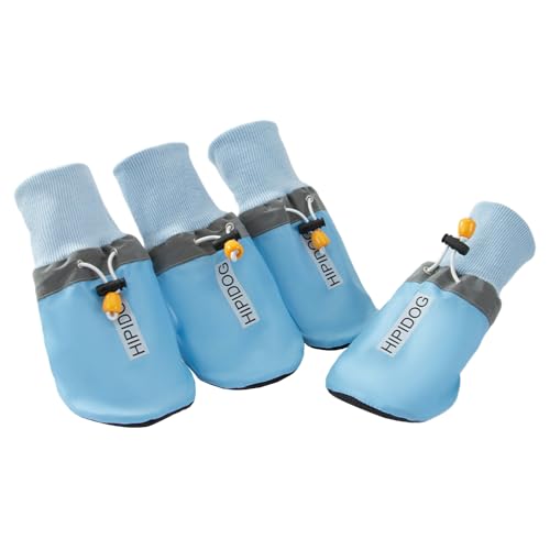 JACKANNA Haustier Hundeschuhe, rutschfeste Sohle Hundestiefel, mittelgroße und große Hunde Vier Jahreszeiten universal Outing Schuhe, Tierbedarf (Himmelblau (alle Jahreszeiten), 3XL) von JACKANNA