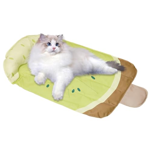 JACKANNA Haustier-Schlafmatte, Hundekühlmatte, Eiscreme-förmige Schlafmatte, geeignet für kleine und mittlere Haustiere, Hunde und Katzen, komfortabel und langlebig (Kiwi, M) von JACKANNA