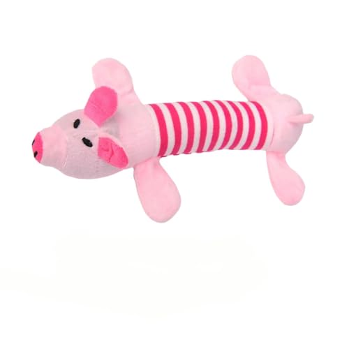 JACKANNA Haustier Spielzeug mit Sound, Plüsch Hundespielzeug & 4-Bein Tier Spielzeuge – Interaktives Quietschspielzeug für Hunde & Katzen, Weiches Kuscheltier für Welpen & Haustiere (Schwein) von JACKANNA