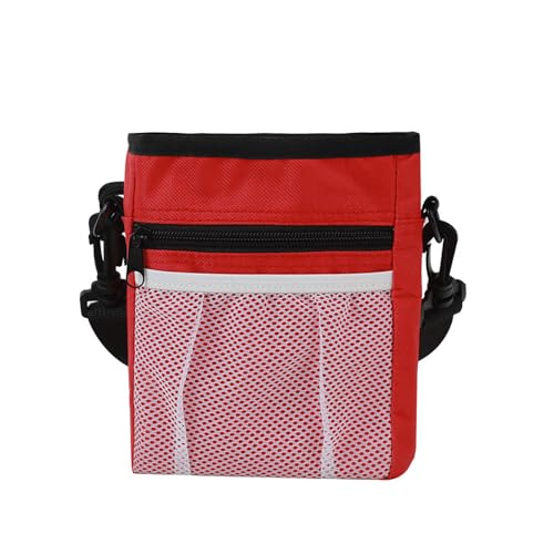 JACKANNA Haustier Training Tasche Drawstring Hund Tasche Haustier Snack Tasche Training Gürteltasche Hund Outing Snack Tasche (Rot) von JACKANNA