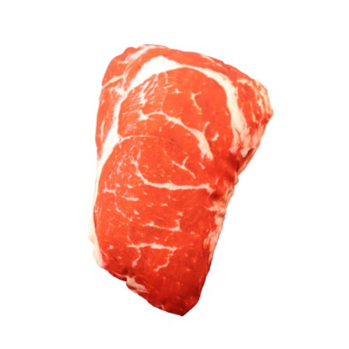 JACKANNA Haustierspielzeug Katzen- und Hundespielzeug simuliertes Schweinedesign geeignet für kleine Rassen wie Teddybären und Welpen Zahnpflege Kauspielzeug haltbares (Steak) von JACKANNA
