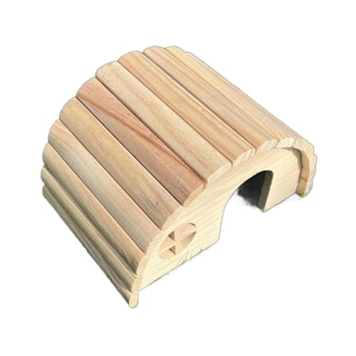 JACKANNA Holzhaus Hamster Zubehör Haus,Mehrkammernhaus Hamster Mäuse/Hamster Nagerhaus, Hamster Versteck Haus aus Holz Rennmaus Zubehör 19 × 11 × 13 cm von JACKANNA