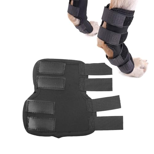 JACKANNA Hundebeinbandage für Hinterlauf – Kompressions-Wrap bei Verletzungen, Arthritis & Verstauchungen Anti-Lick, waschbar, medizinischer Schutz (Schwarz, s) von JACKANNA
