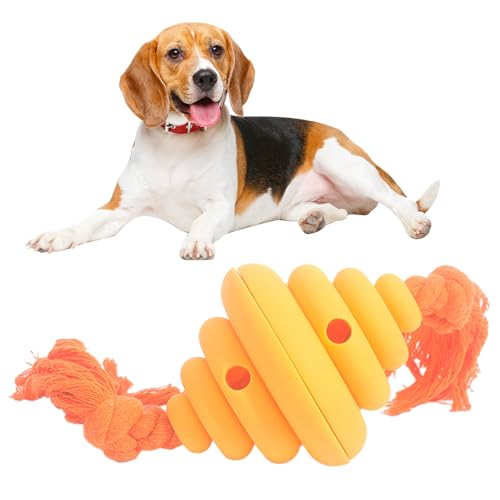 JACKANNA Hundesnackspielzeug, rollendes Futterspielzeug, interaktives Puzzlespielzeug für Haustiere, langsames Futterspielzeug für kleine, mittlere und große Hunde (Gelb) von JACKANNA