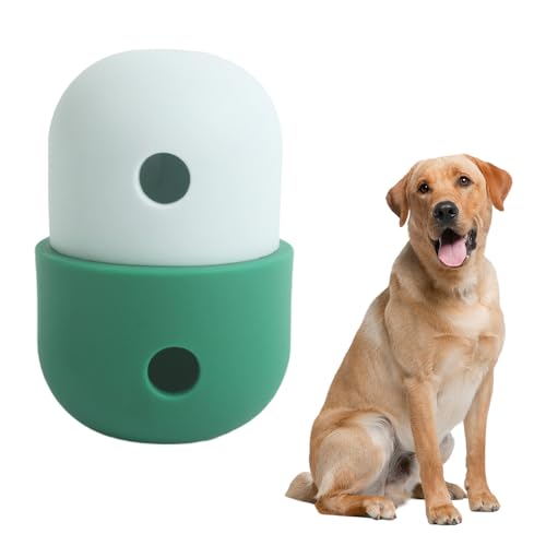 JACKANNA Hundesnackspielzeug, rollendes Futterspielzeug, interaktives Puzzlespielzeug für Haustiere, langsames Futterspielzeug für kleine, mittlere und große Hunde (Weiß mit grün) von JACKANNA