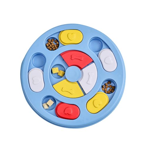 JACKANNA Interaktives Intelligenzspielzeug für Hunde & Katzen - Puzzle Feeder mit Fummelbrett, IQ-Training & Gehirnstimulation, Anti-Schlingfunktion für alle Altersgruppen (Rote + Blaue Kreise) von JACKANNA