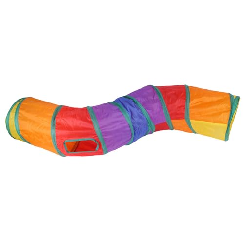 JACKANNA Interaktives KatzenspielzeugSmartes KatzenspielzeugZusammenklappbarer Katzentunnel mit SpielballZusammenklappbarer Regenbogentunnel mit Katzentunnel (Farbe S-Pass) von JACKANNA
