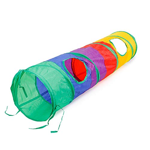 JACKANNA Interaktives KatzenspielzeugSmartes KatzenspielzeugZusammenklappbarer Katzentunnel mit SpielballZusammenklappbarer Regenbogentunnel mit Katzentunnel (Farbe lang gerade durch) von JACKANNA