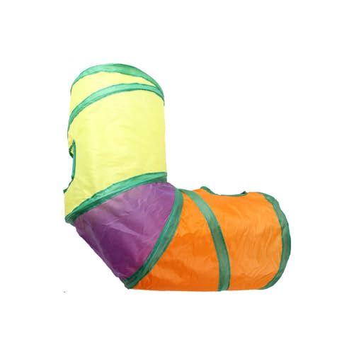 JACKANNA Interaktives KatzenspielzeugSmartes KatzenspielzeugZusammenklappbarer Katzentunnel mit SpielballZusammenklappbarer Regenbogentunnel mit Katzentunnel (Farbiger L-Pass) von JACKANNA
