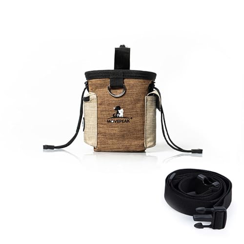 JACKANNA Magnetische Snap Haustier Snack Tasche große Kapazität Haustier Hund Ausbildung Tasche tragbare Haustier Ausflug Tasche Hund zu Fuß Tasche (Kaffee Hundetraining) von JACKANNA