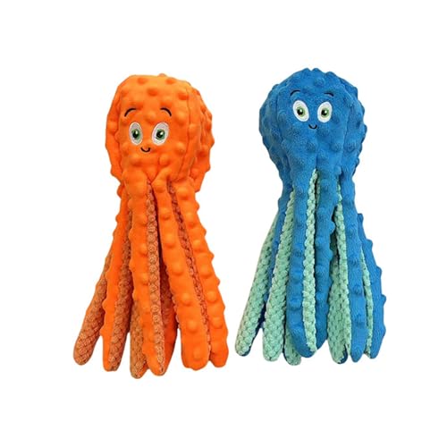 JACKANNA Octopus Hund und Katze Kauspielzeug, Plüsch Nicht-gefüllten Hund Vocal Toy, Octopus dauerhafte interaktive Haustier Spielzeug, geeignet für kleine und mittlere Hunde (Rosa) von JACKANNA