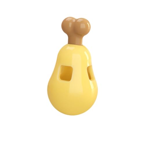 JACKANNA Pet Toys Food Leakage Dog high Boredom Toys Cleaning Teeth Grinding Teeth bite-Resistant Elastic Food Leakage Ball Dog Toys (Gelbe Hühnerkeule) von JACKANNA