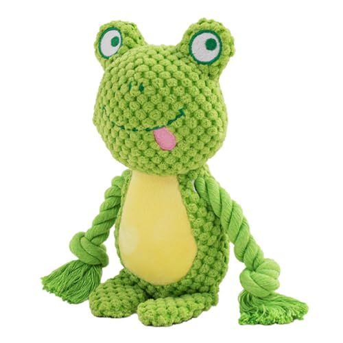 JACKANNA Quietschendes Plüschspielzeug für HundeKnotenspielzeug für Haustiere Kauspielzeug für Haustiere Spielzeug in Form von Cartoon-Tieren (Frosch) von JACKANNA