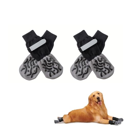 JACKANNA beidseitige rutschfeste Hundesocken - weicher und atmungsaktiver Hundeschuhe Schuhe Outdoor für Antirutschsocken Hund mit verstellbaren Riemen, Krallenschutz für Hunde Schuhe Sommer (1, xs) von JACKANNA