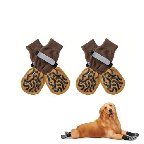 JACKANNA beidseitige rutschfeste Hundesocken - weicher und atmungsaktiver Hundeschuhe Schuhe Outdoor für Antirutschsocken Hund mit verstellbaren Riemen, Krallenschutz für Hunde Schuhe Sommer (5, s) von JACKANNA
