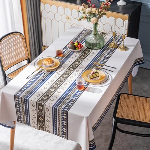 JACKANNA wasserdichte ölbeständige verbrühungssichere abwaschbare Kaffeetisch Tischdecke PVC Kunststoff rechteckig mit Verdickung Tischtücher (Stil 2, 80 * 120cm) von JACKANNA