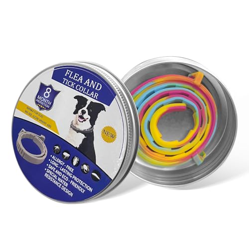 Jackanna 8X Anti-Zecken & Flohhalsband für Hunde & Katzen – 100% Naturlatex – Wasserdicht & Verstellbar – Bis zu 8 Monate Schutz – Mückenabwehr & Flohschutz (Farbe, 63,5 cm) von JACKANNA
