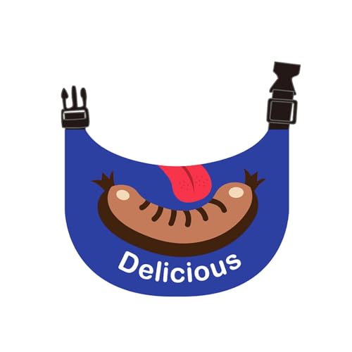 Jackanna Anti Dirty Cat Drool Towel Dog Outdoor Drool Towel Pet Supplies Pet Bibs Cotton Dog Drool Towel Cat Dog Collar (Wurst-Sabber-Handtuch - Blau) von JACKANNA