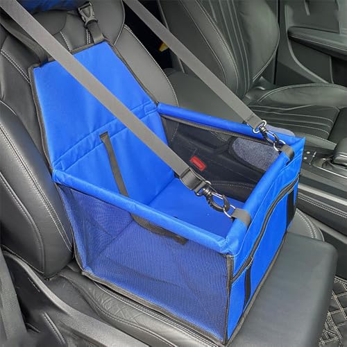 Jackanna Autositz Hundehütte, Autositz Bett für mittlere Hunde, Sitz Hundehütte mit wasserdichtem Material und atmungsaktivem Mesh-Material (Blau, Universelle Größe) von JACKANNA