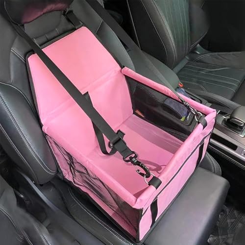 Jackanna Autositz Hundehütte, Autositz Bett für mittlere Hunde, Sitz Hundehütte mit wasserdichtem Material und atmungsaktivem Mesh-Material (Rosa, Universelle Größe) von JACKANNA