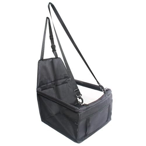 Jackanna Autositz Hundehütte, Autositz Bett für mittlere Hunde, Sitz Hundehütte mit wasserdichtem Material und atmungsaktivem Mesh-Material (schwarz, Universelle Größe) von JACKANNA