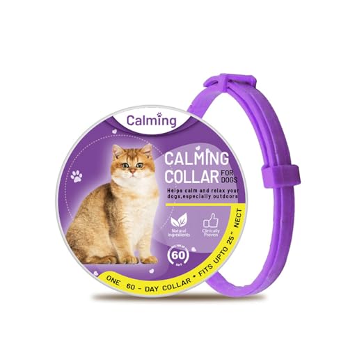 Jackanna Beruhigungshalsband für Katzen & Hunde mit Pheromonen – Einstellbar, langlebig (120 Tage), klinisch bewährt gegen Stress & Angst (38cm Lila (Katze)) von JACKANNA