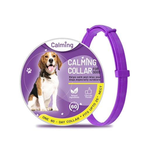 Jackanna Beruhigungshalsband für Katzen & Hunde mit Pheromonen – Einstellbar, langlebig (120 Tage), klinisch bewährt gegen Stress & Angst (70cm Lila (Hund)) von JACKANNA
