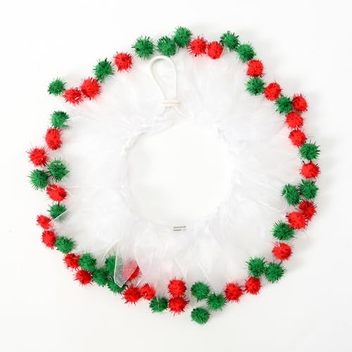 Jackanna Bunte Katzen- und Hundehalsbänder, weihnachtliche Bommel-Deko-Hundehalsbänder, weihnachtliche Hundehalsbänder, elastische, ausgefallene Festtags-Accessoires (Halloween) von JACKANNA
