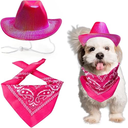 Jackanna Cowboy Haustier Hut Katze tragen Hut Welpe tragen glänzende Urlaub Hut Haustier Party Kostüm (rot) von JACKANNA