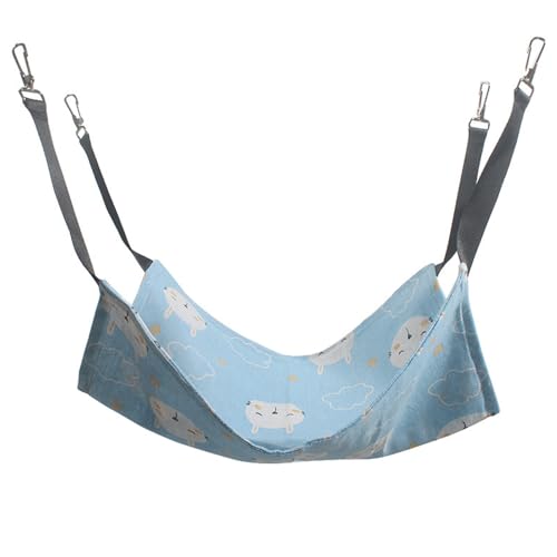 Jackanna Hängende Hängematte für Katzen, hängendes Nest für Haustiere, verstellbare Leine und Metallhaken Doppelseitige Hängemattenschaukel für Kätzchen und Kaninchen (Frühling/Herbst Stil 6, XL) von JACKANNA