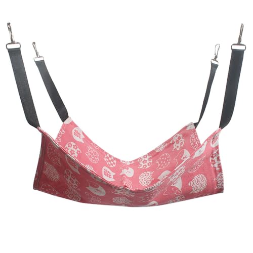Jackanna Hängende Hängematte für Katzen, hängendes Nest für Haustiere, verstellbare Leine und Metallhaken Doppelseitige Hängemattenschaukel für Kätzchen und Kaninchen (Frühling/Herbst Stil 4, XL) von JACKANNA