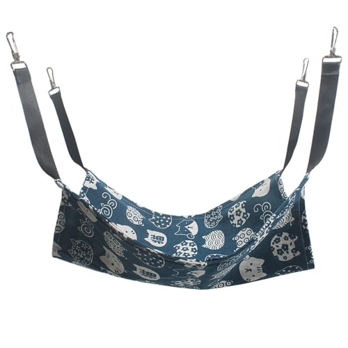 Jackanna Hängende Hängematte für Katzen, hängendes Nest für Haustiere, verstellbare Leine und Metallhaken Doppelseitige Hängemattenschaukel für Kätzchen und Kaninchen (Frühling/Herbst Stil 5, XL) von JACKANNA