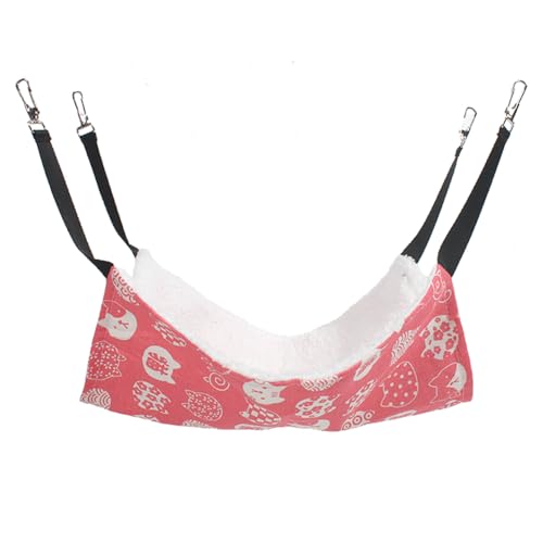 Jackanna Hängende Hängematte für Katzen, hängendes Nest für Haustiere, verstellbare Leine und Metallhaken Doppelseitige Hängemattenschaukel für Kätzchen und Kaninchen (Herbst/Winter Stil 4, XL) von JACKANNA