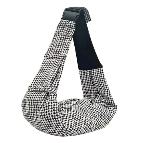 Jackanna Haustiertasche, unterwegs multifunktionale tragbare Reisetasche für Hunde, große Kapazität Haustier einzigen Schultergurt Rucksack (Tausendvogel-Karo) von JACKANNA