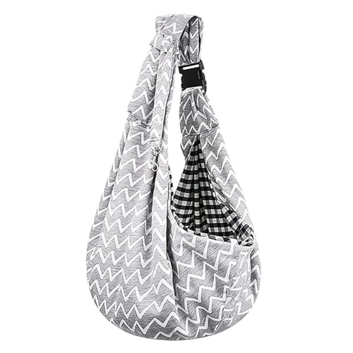 Jackanna Haustiertasche, unterwegs multifunktionale tragbare Reisetasche für Hunde, große Kapazität Haustier einzigen Schultergurt Rucksack (Wellen-Druck) von JACKANNA